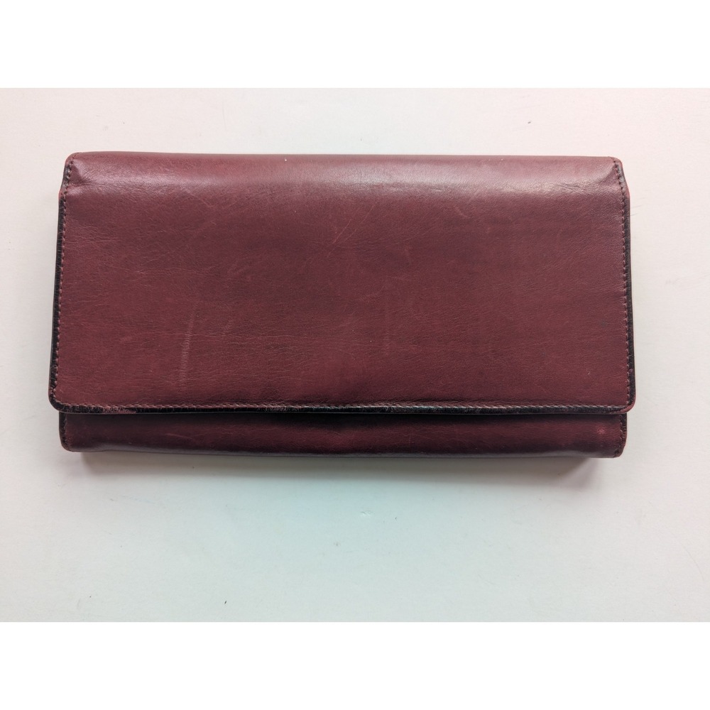 Vintage Yamani Leather Wallet Purple Fold Wallet ID Credit Card Coins Holder